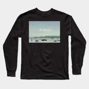 Argyll Coastline With Boats Long Sleeve T-Shirt